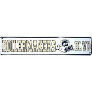 NCAA Boilermakers Blvd Metal Street Sign 24" X 5" Purdue Road Wall Art New